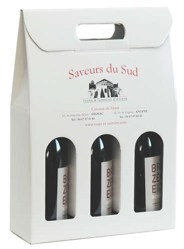 Caja de cartón de 3 botellas de 75cl