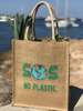 SOS NO PLASTIC - Bolsa de yute 100% biodegradable : Bolsas