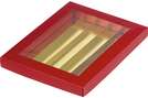 Caja de cartn para bombones de color rojo y dorado : Cajas
