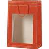 Bolsas de papel naranja con ventana PVC  : Embalajes para miel, marmelada,  productos gastronomicos