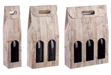 Estuches de carton para 1,2 o 3 botellas colleccion Wood : Embalajes para botellas y productos gastronomicos