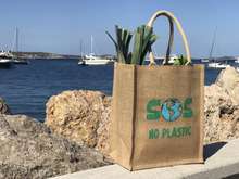 SOS NO PLASTIC - Bolsa de yute 100% biodegradable : Bolsas