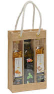 Bolsa de tela de yute para 3 botellas de aceite de oliva : Embalajes para botellas y productos gastronomicos