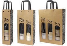 Bolsa de kraft para botella + ventana autntica : Embalajes para botellas y productos gastronomicos