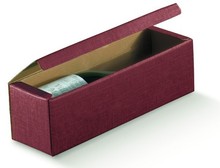  Caja color burdeos para 1 botella : Embalajes para botellas y productos gastronomicos