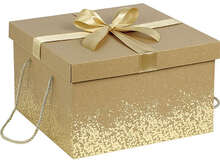Caja dorada con lazo satinado : Especial para fiestas