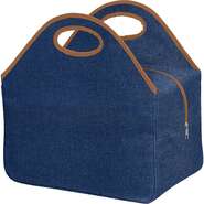 Bolsa isotrmica rectangular azul vaquero y marrn  : Bolsas