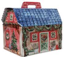 Caja con forma de caja de Navidad con casa  : Especial para fiestas