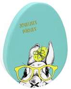 Caja de cartn en forma en forma de huevo con conejo de Pascua  : Especial para fiestas