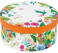 Caja redonda Flores y colibres : Cajas