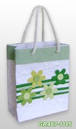 Bolsa de papel Flores verdes : 
