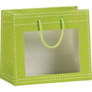Bolsa de papel verde ans con ventana PVC  : Embalajes para miel, marmelada,  productos gastronomicos