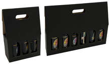 Caja para 3 o 6 botellas Long Neck negra : Embalajes para botellas y productos gastronomicos