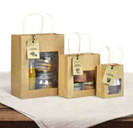 Bolsas con ventana marrones : Embalajes para miel, marmelada,  productos gastronomicos