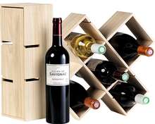 Caja de madera 1 botella de burdeos, borgoa o champn  : Embalajes para botellas y productos gastronomicos
