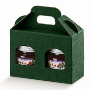 Caja de carton para 2 potes, altura 90 mm : Embalajes para miel, marmelada,  productos gastronomicos
