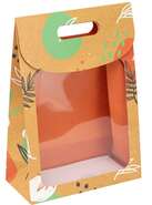 Bolsa de regalo de cartn con ventana "Orange Canyon" : Embalajes para botellas y productos gastronomicos
