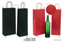 Bolsas de botellas de kraft marrn vergueteado  : Embalajes para botellas y productos gastronomicos