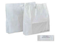 Bolsas de plstico econmicas blancas y verdes : Bolsas