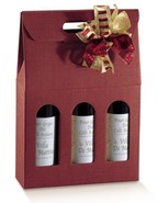 Caja color burdeos para 3 botellas : Embalajes para botellas y productos gastronomicos