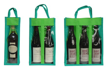 Bolsa para botella no tejida con ventana : Embalajes para botellas y productos gastronomicos