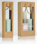Bolsas de kraft con ventanas dobles : Embalajes para botellas y productos gastronomicos