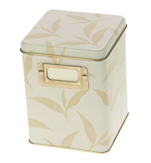 Imagen del producto Caja de té de metal Hojas + portaetiquetas
