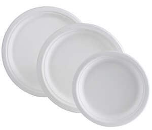 Imagen del producto Lote de 50 platos redondos 100 % naturales