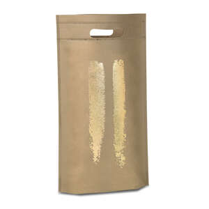 Imagen del producto Bolsa crema y dorada no tejida para botellas