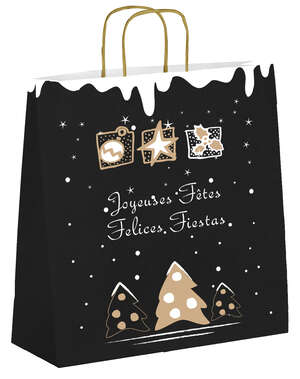 Imagen del producto Bolsas papel kraft de Navidad, negro elegante