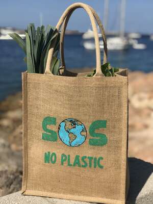 Imagen del producto SOS NO PLASTIC - Bolsa de yute 100 % biodegradable