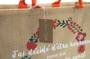 Imagen del producto Bolsa de tela de yute de lujo marca Joan Rich