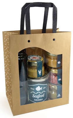 Imagen del producto Bolsa papel kraft con ventana delicatesen