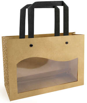 Imagen del producto Bolsa papel kraft con ventana delicatesen