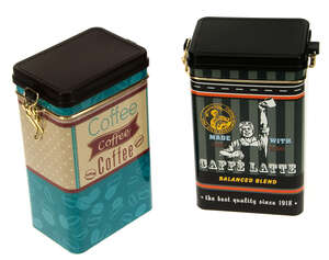 Imagen del producto Lote de 2 cajas de metal de café "Coffee Time"