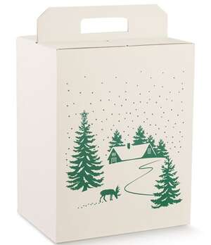 Imagen del producto Caja de regalo con decoración de abeto en verde 