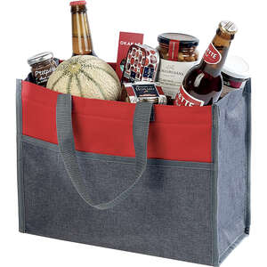 Imagen del producto Bolsa isotérmica rectangular gris/roja 