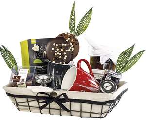 Imagen del producto Bandeja  de metal negra con tela