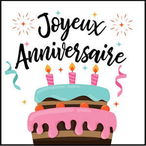Imagen del producto Etiqueta "Joyeux anniversaire" 