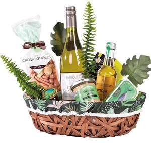 Imagen del producto Cesta de madera con motivo vegetal