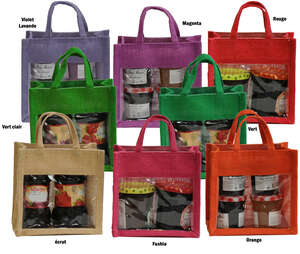 Imagen del producto Bolsas con ventana y asas de yute