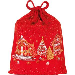 Imagen del producto Saquito de algodón rojo Felices fiestas Chalet