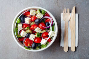 Imagen del producto 25 ensaladeras de kraft + tapa PET