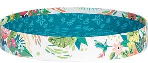 Imagen del producto Cesta redonda Flores y colibríes