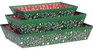 Imagen del producto Bandeja de cartón rectangular con decoración 