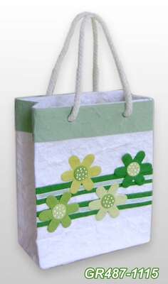 Imagen del producto Bolsa de papel Flores verdes
