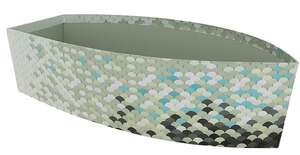 Imagen del producto Bandeja de cartón en forma de barco con escamas