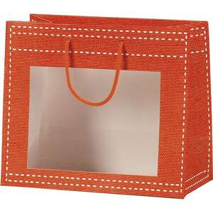 Imagen del producto Bolsas papel naranja ventana PVC