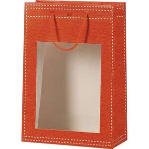Imagen del producto Bolsas papel naranja ventana PVC