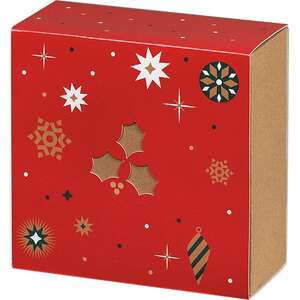 Imagen del producto Caja de cartón cuadrada con funda Felices fiestas